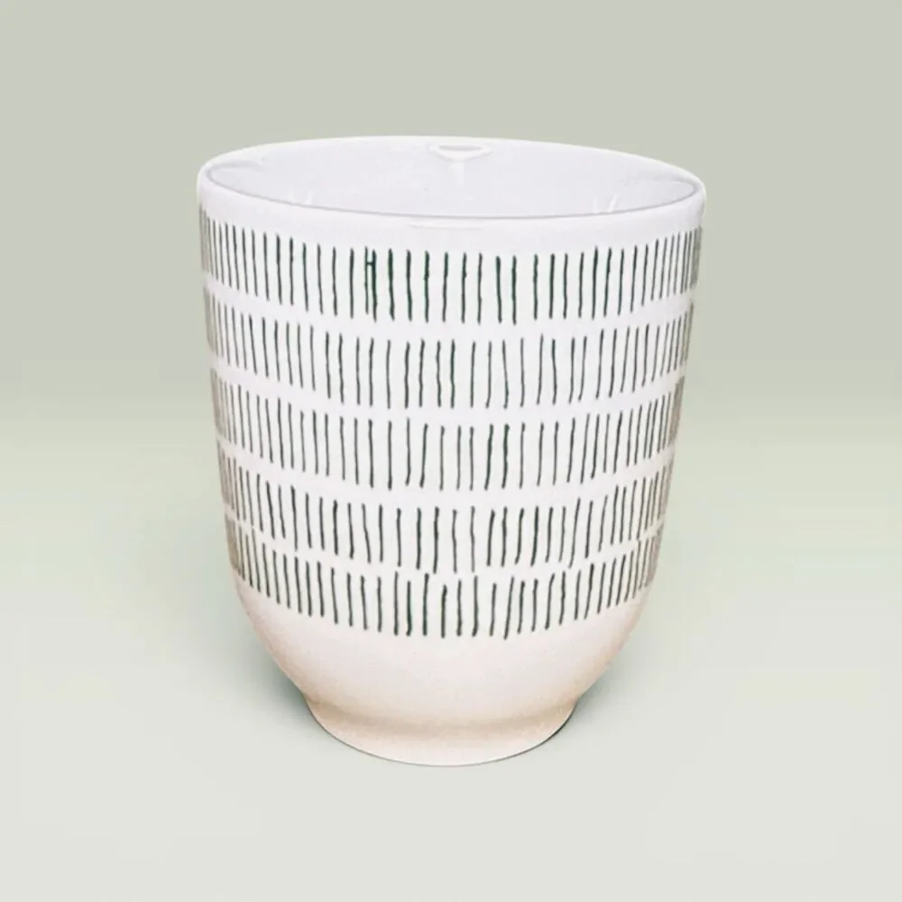 IKEA ENTUSIASM Green Pattern Cups Mugs Tumblers - Set Of 4 - Discontinued